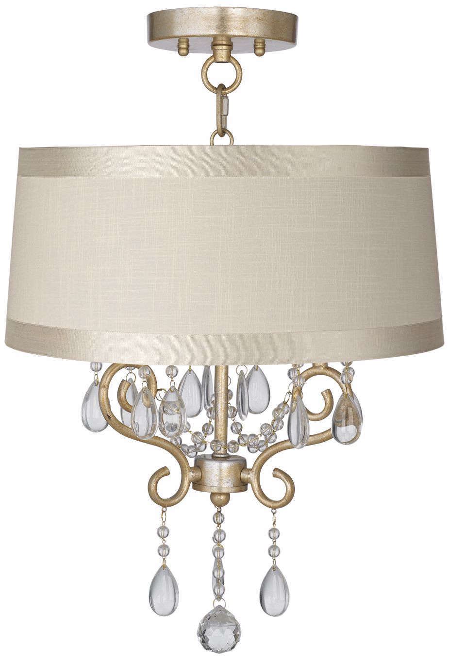 Conti 16" Wide Ceiling Light with Off-White Drum Shade