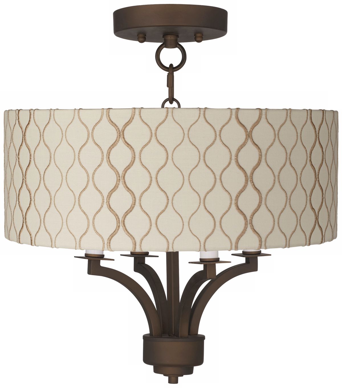 Fortuna Bronze 14" Wide Hourglass Ceiling Light