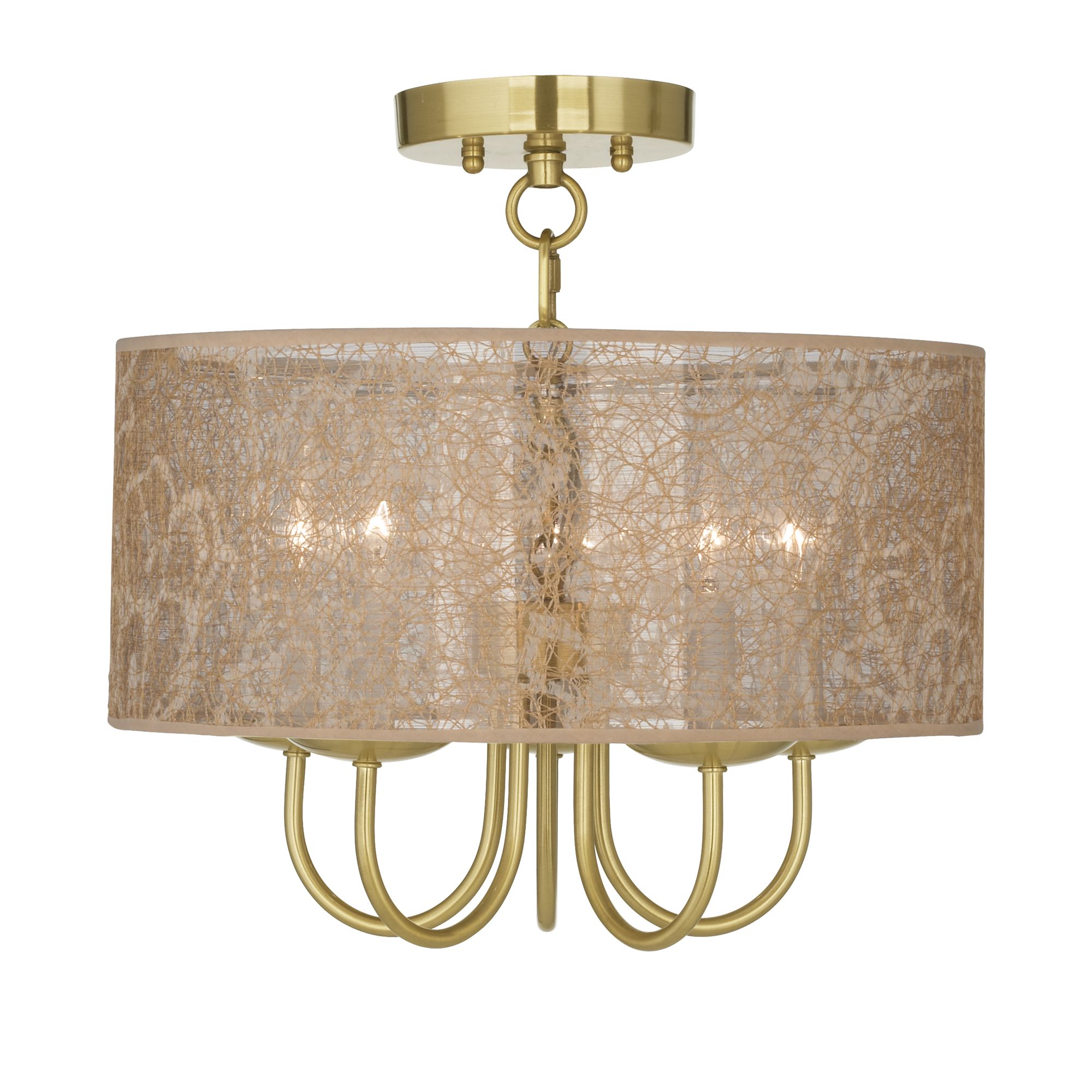 Wynwood Gold 16" Wide Transparent Fiber Ceiling Light