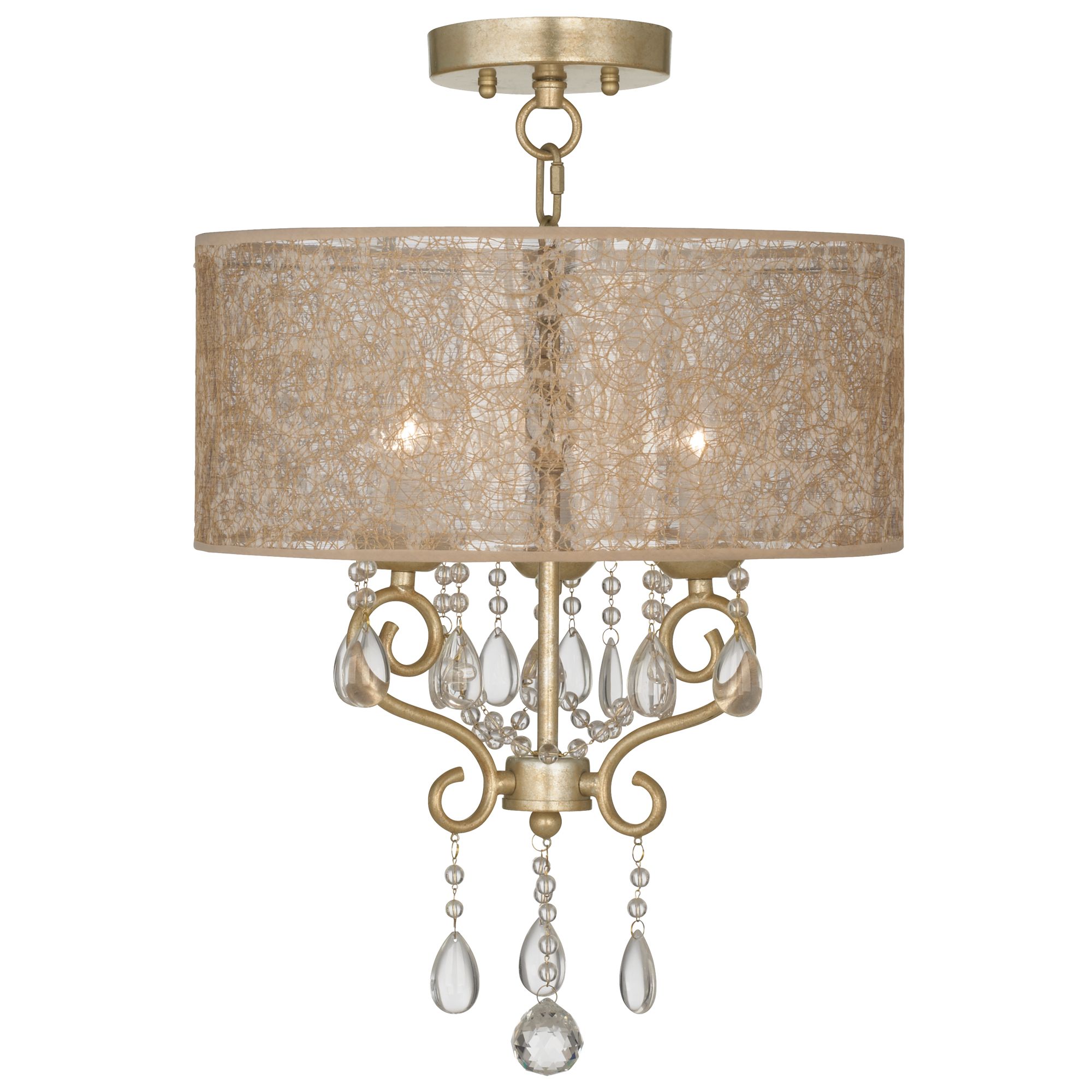 Conti 16" Wide Ceiling Light with Transparent Fiber Shade