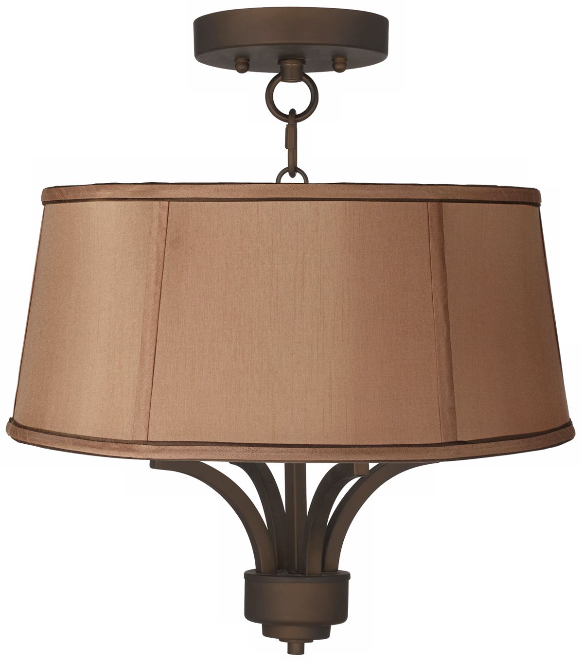 Fortuna Bronze 16" Wide Biscuit Brown Ceiling Light