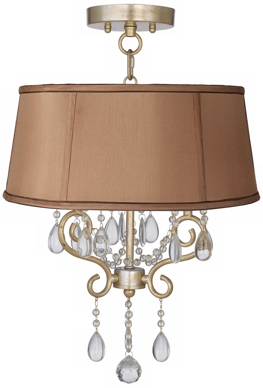 Conti 16" Wide Ceiling Light with Biscuit Brown Shade
