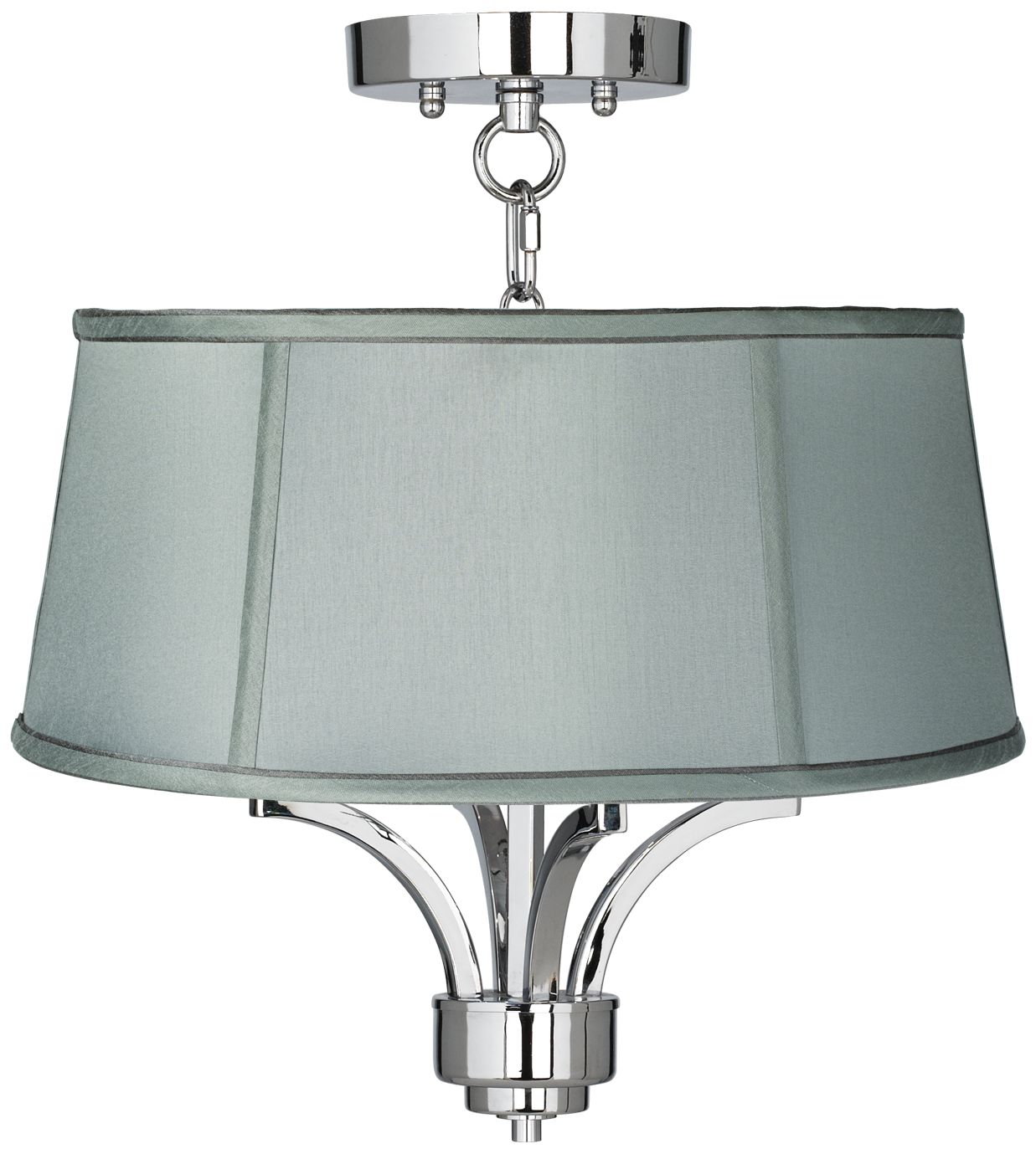 Fortuna Chrome 16" Wide Spa Blue Ceiling Light