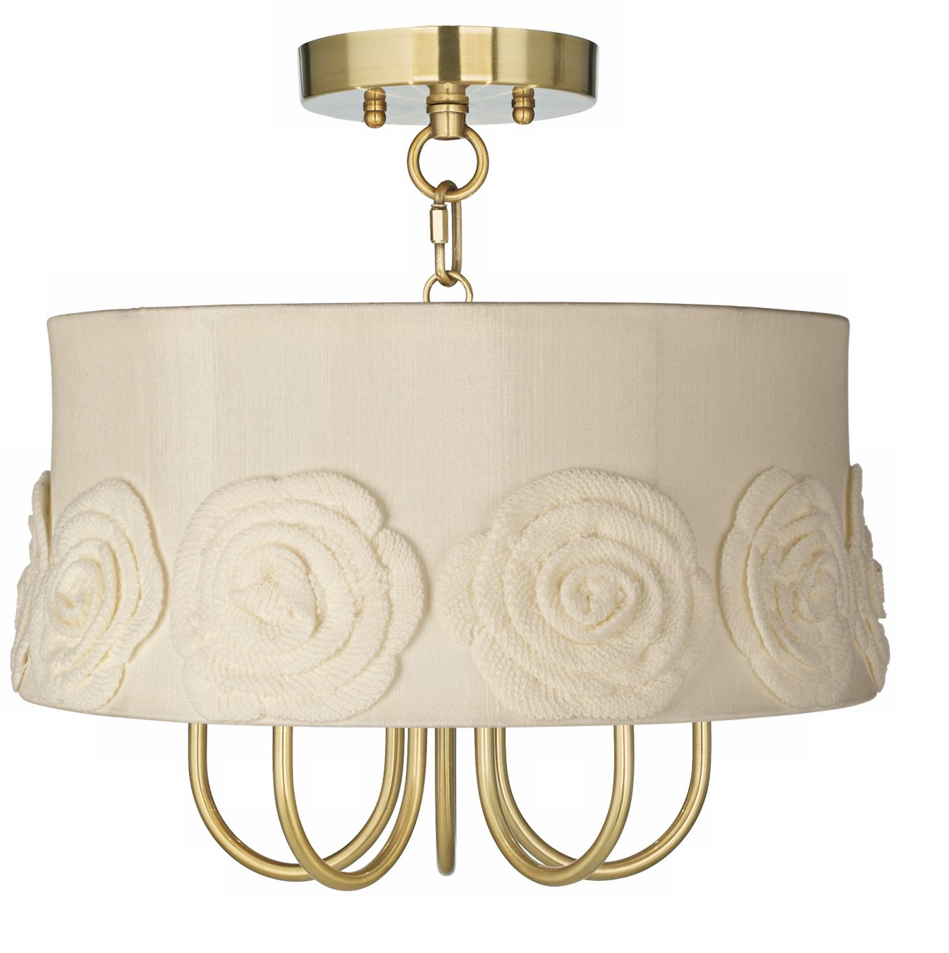 Wynwood Gold 16" Wide Crochet Flower Ceiling Light