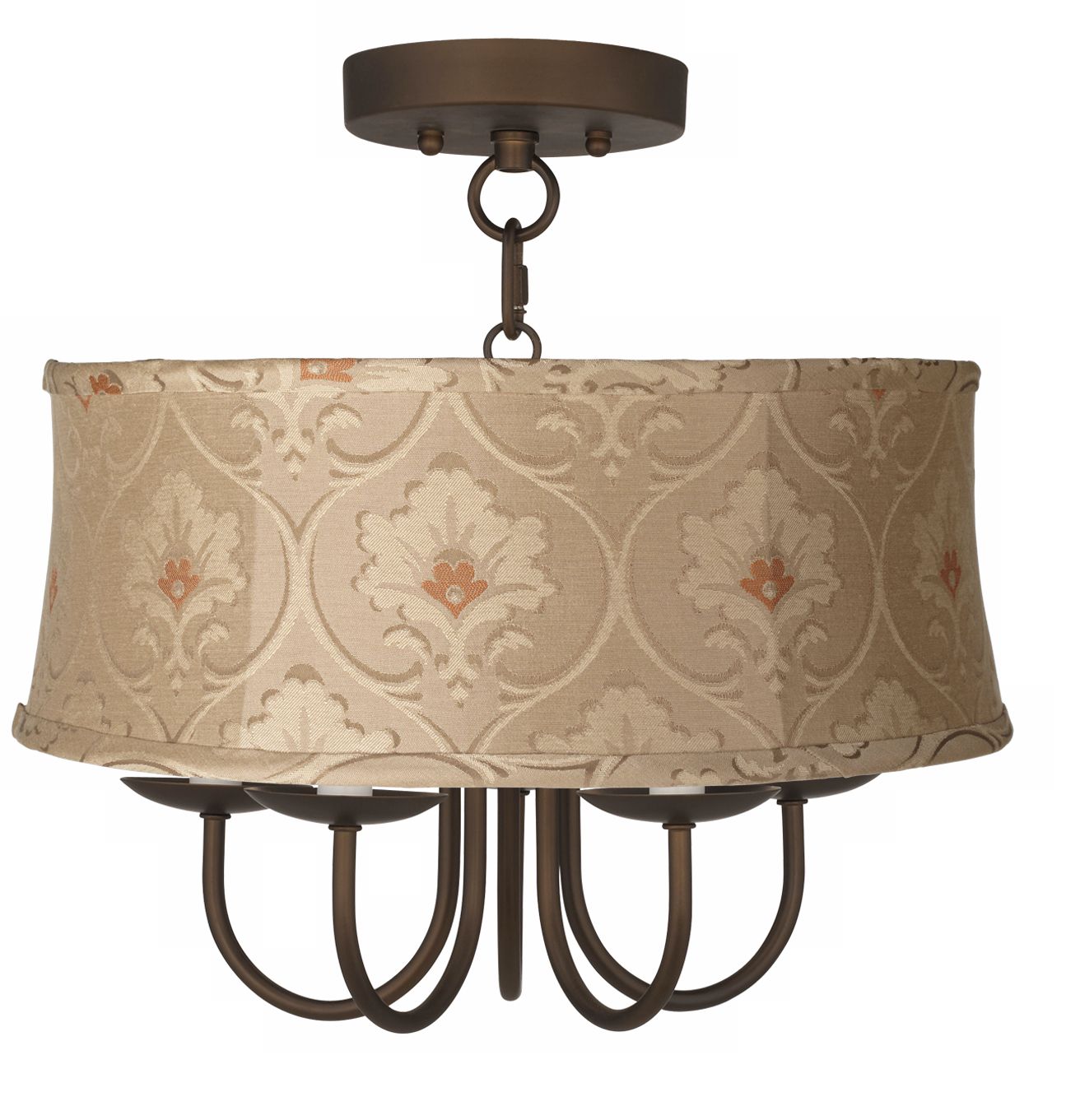Wynwood 16" Wide Ceiling Light with Taupe Floral Shade