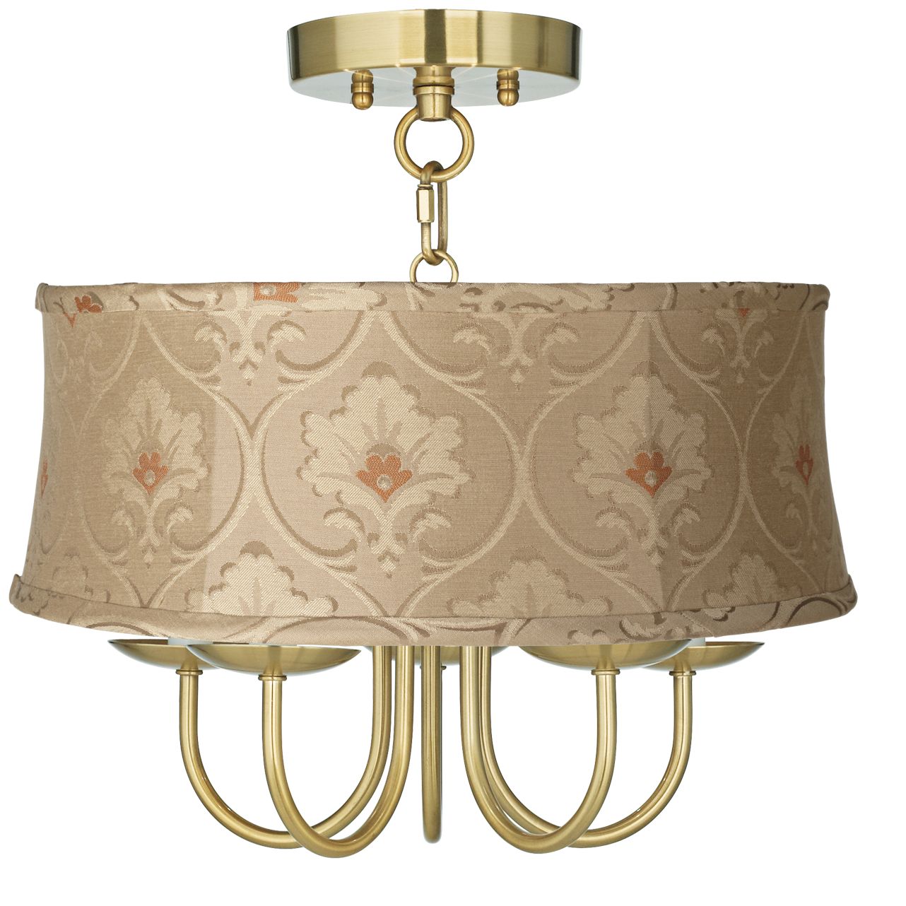 Wynwood Gold 16" Wide Taupe Floral Ceiling Light
