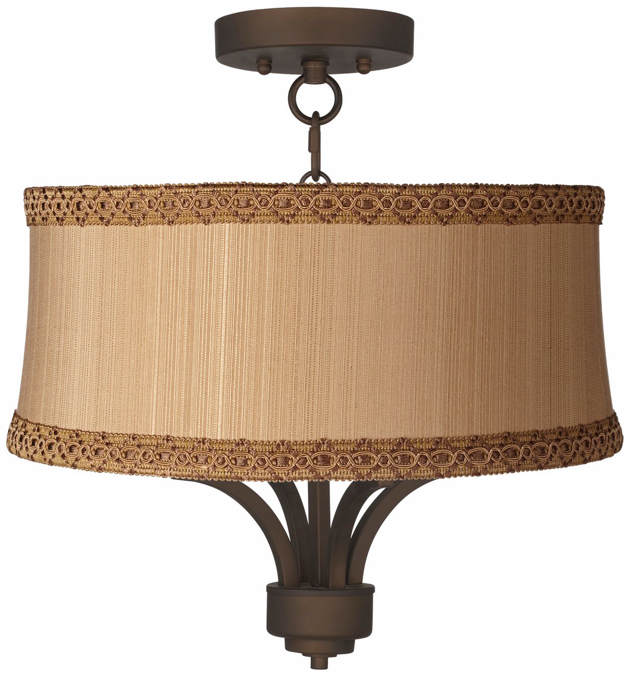 Fortuna Bronze 17" Wide Zurich Taupe Ceiling Light