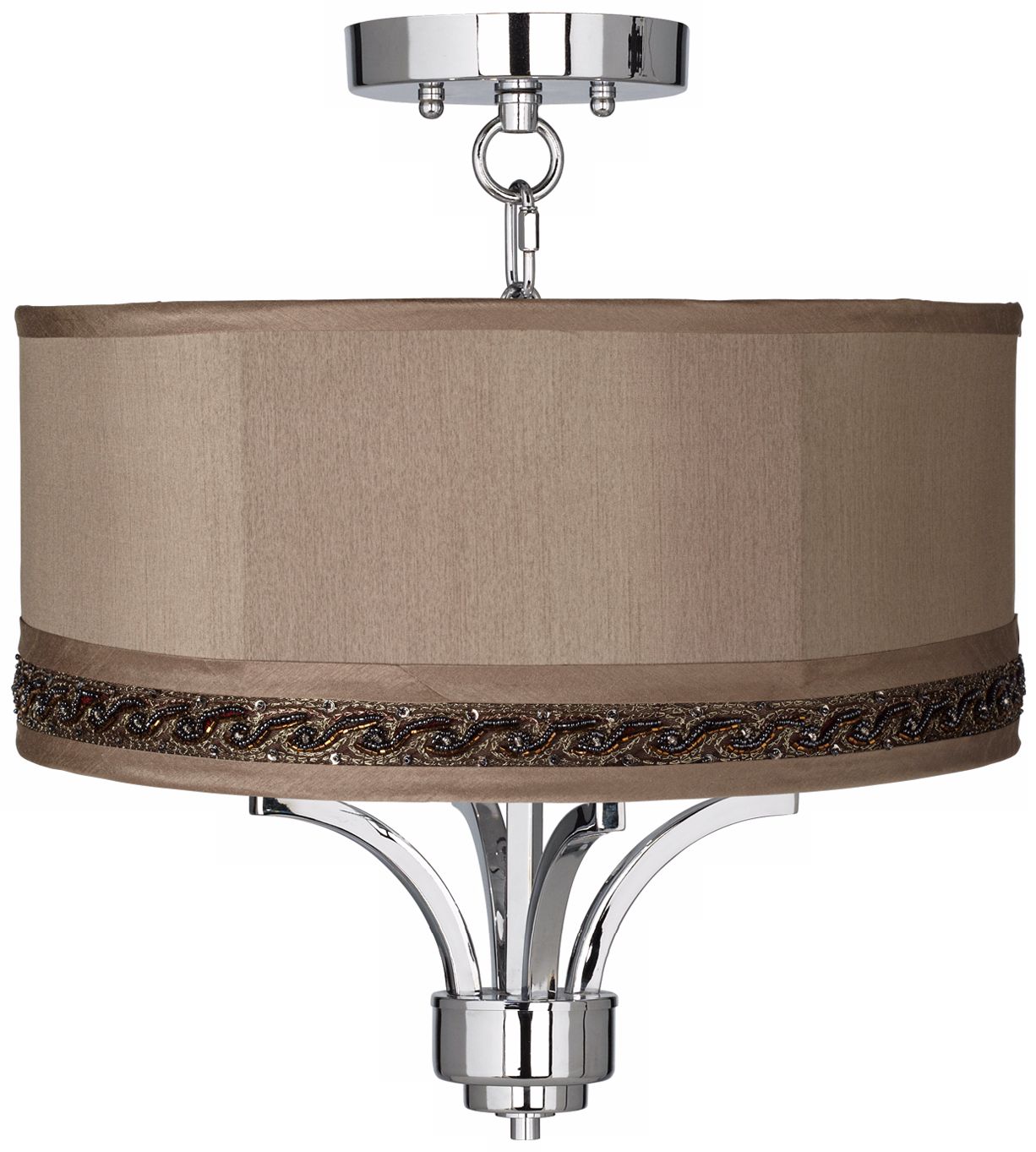 Fortuna Chrome 16" Wide Morell Silver Ceiling Light