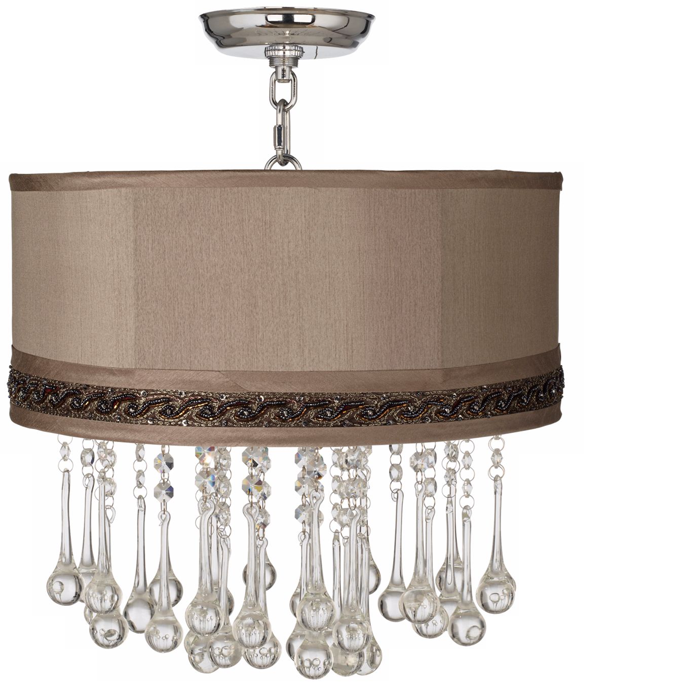 Beatrix Crystal 16" Wide Morell Silver Ceiling Light