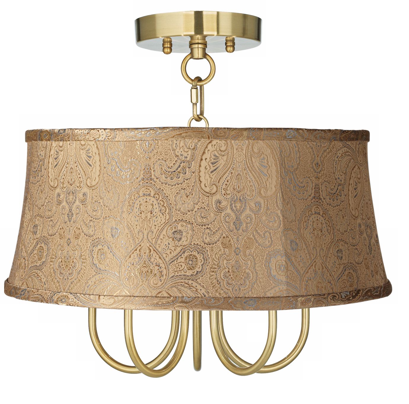 Wynwood Gold 17" Wide Wasby Tan Ceiling Light
