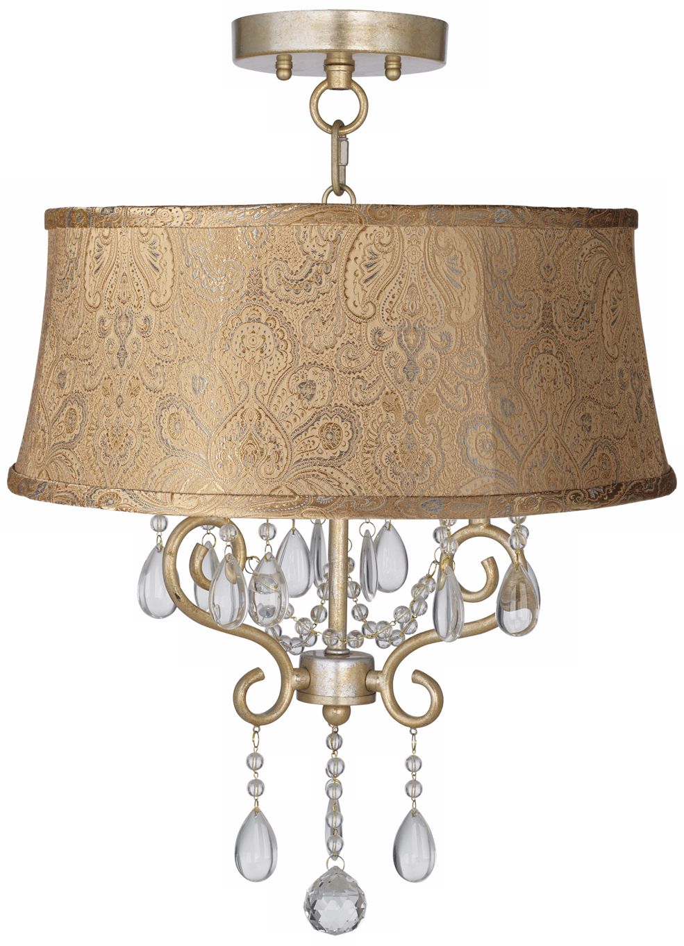 Conti 17" Wide Ceiling Light with Wasby Tan Shade