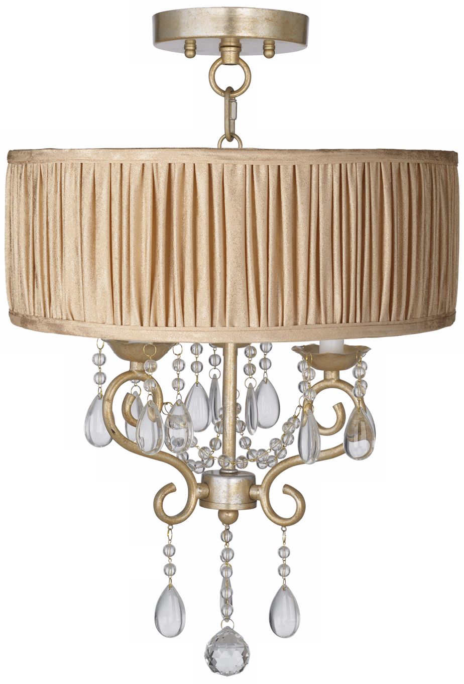Conti 16" Wide Ceiling Light with Carlton Pleat Shade