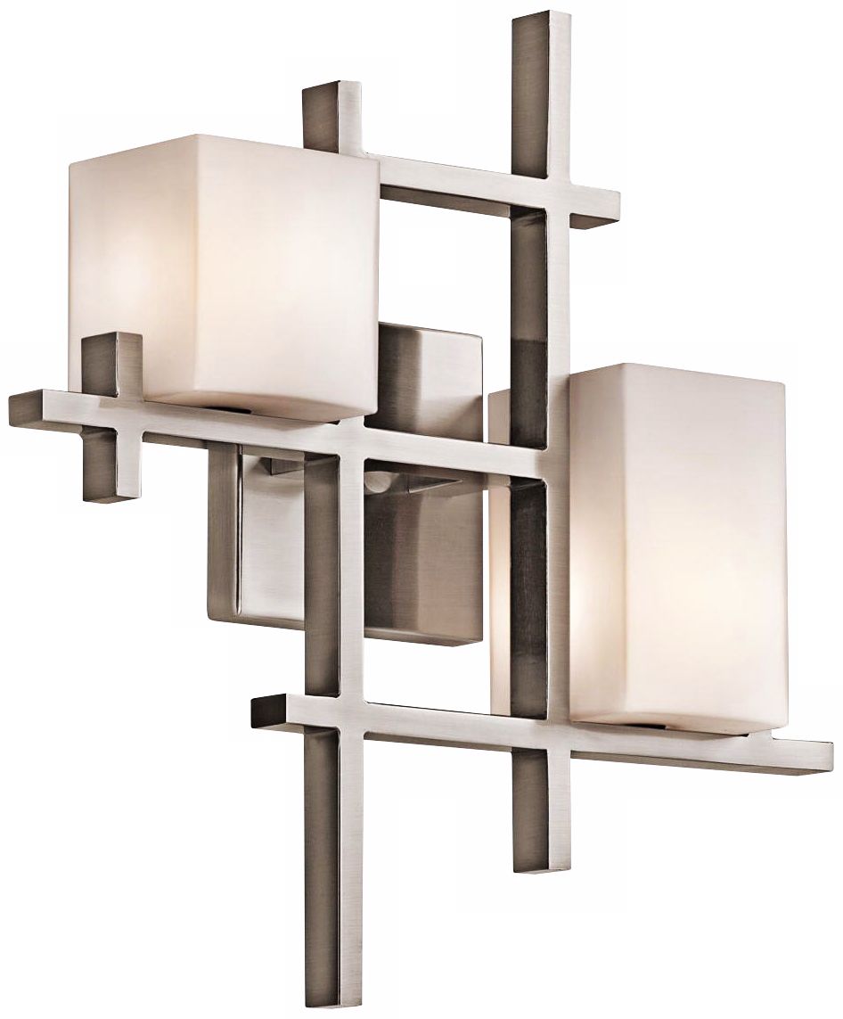 Kichler City Lights 16" High Geometric Pewter Wall Sconce