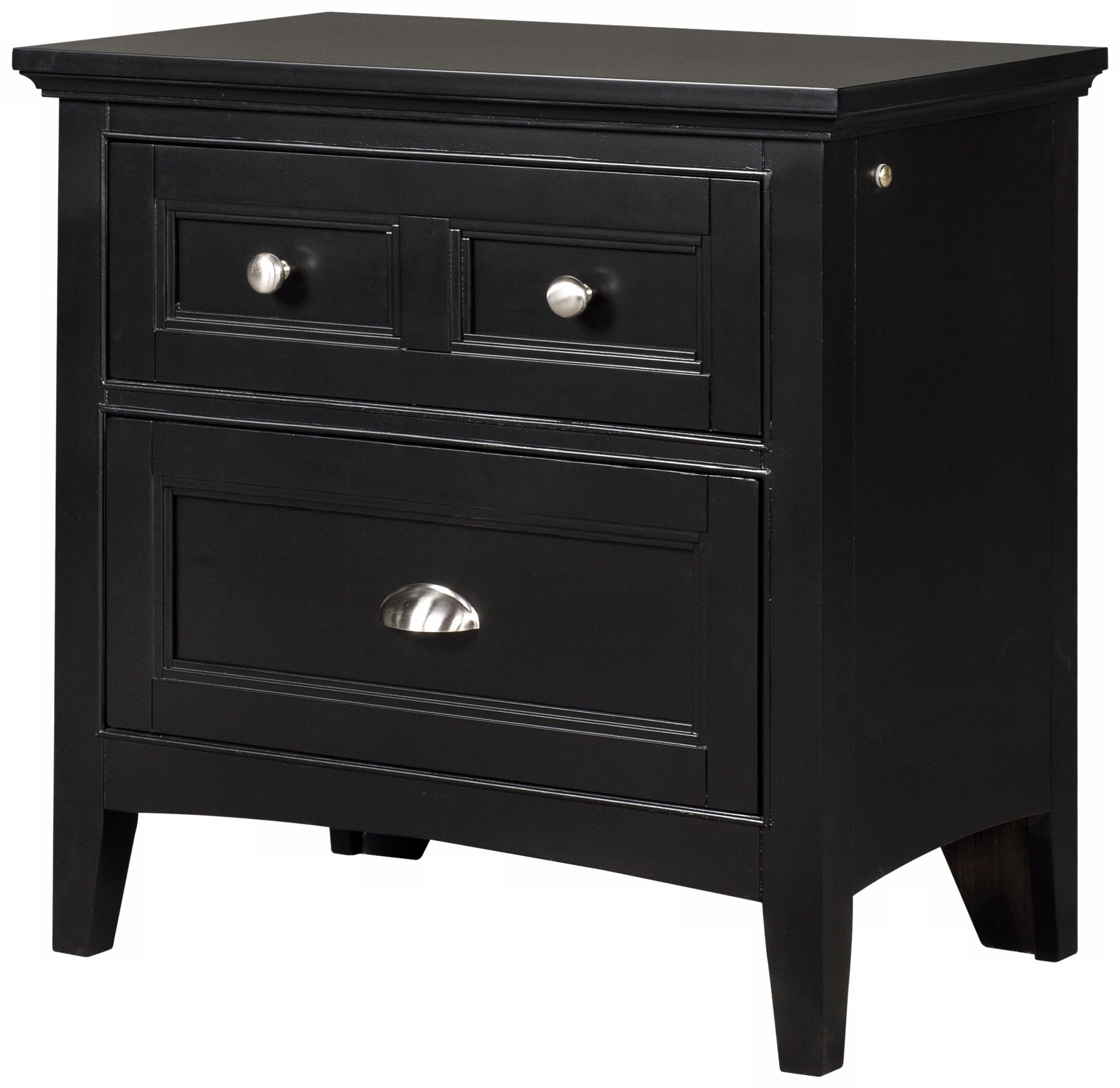 Bennett 3-Drawer Black Nightstand