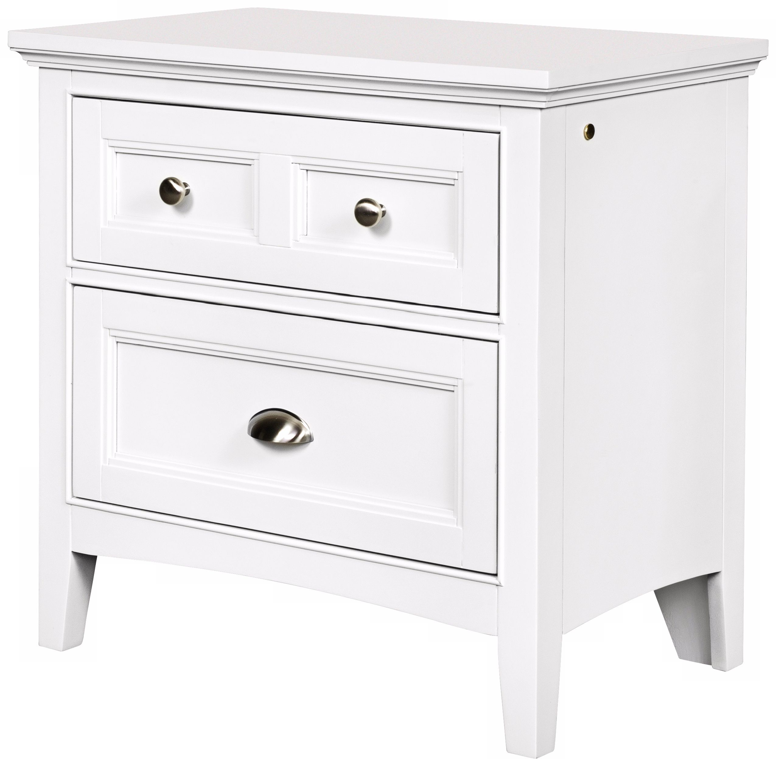 Kenley 3-Drawer White Nightstand