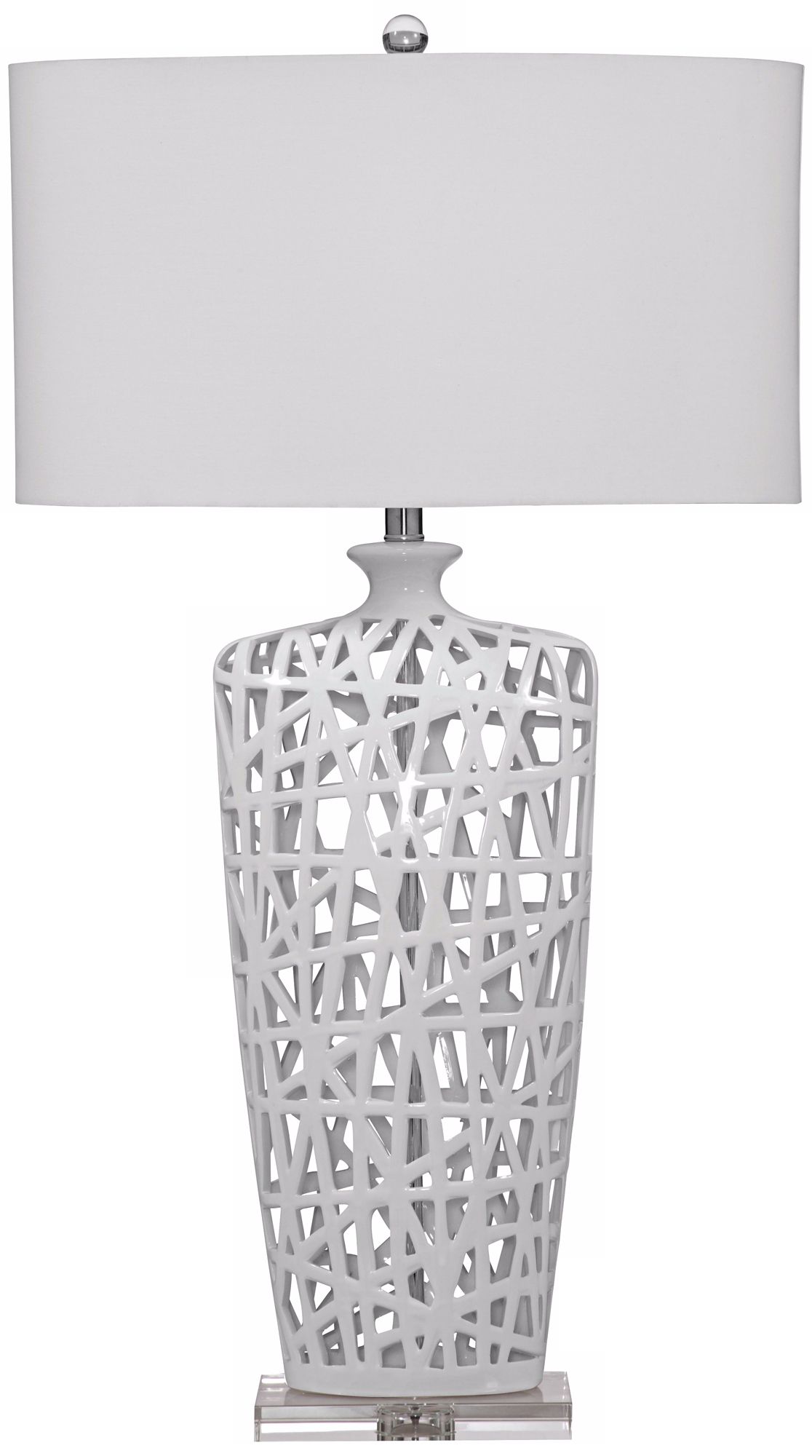 Erowin Gloss White Ceramic Table Lamp