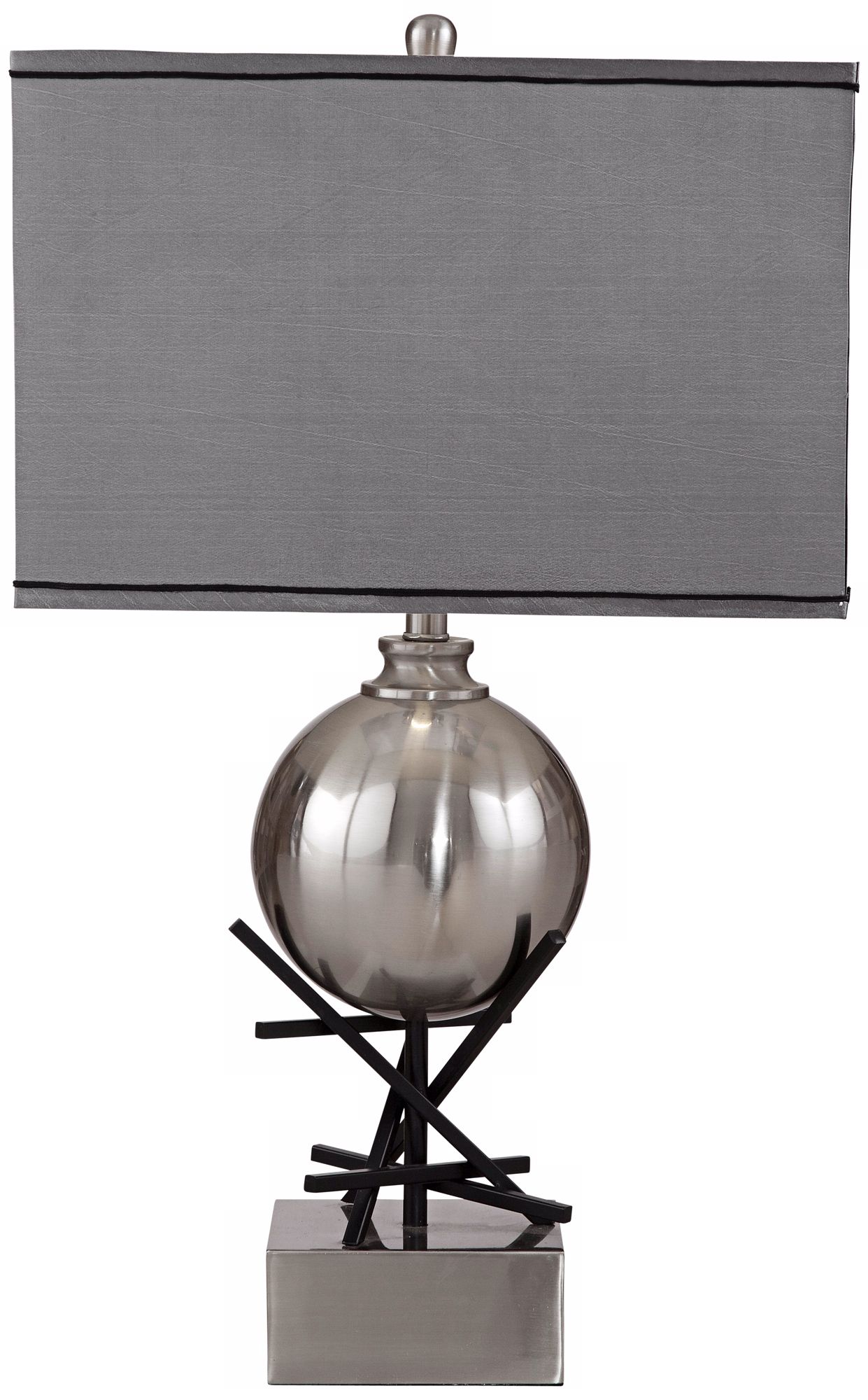 Geneva Satin Chrome Table Lamp