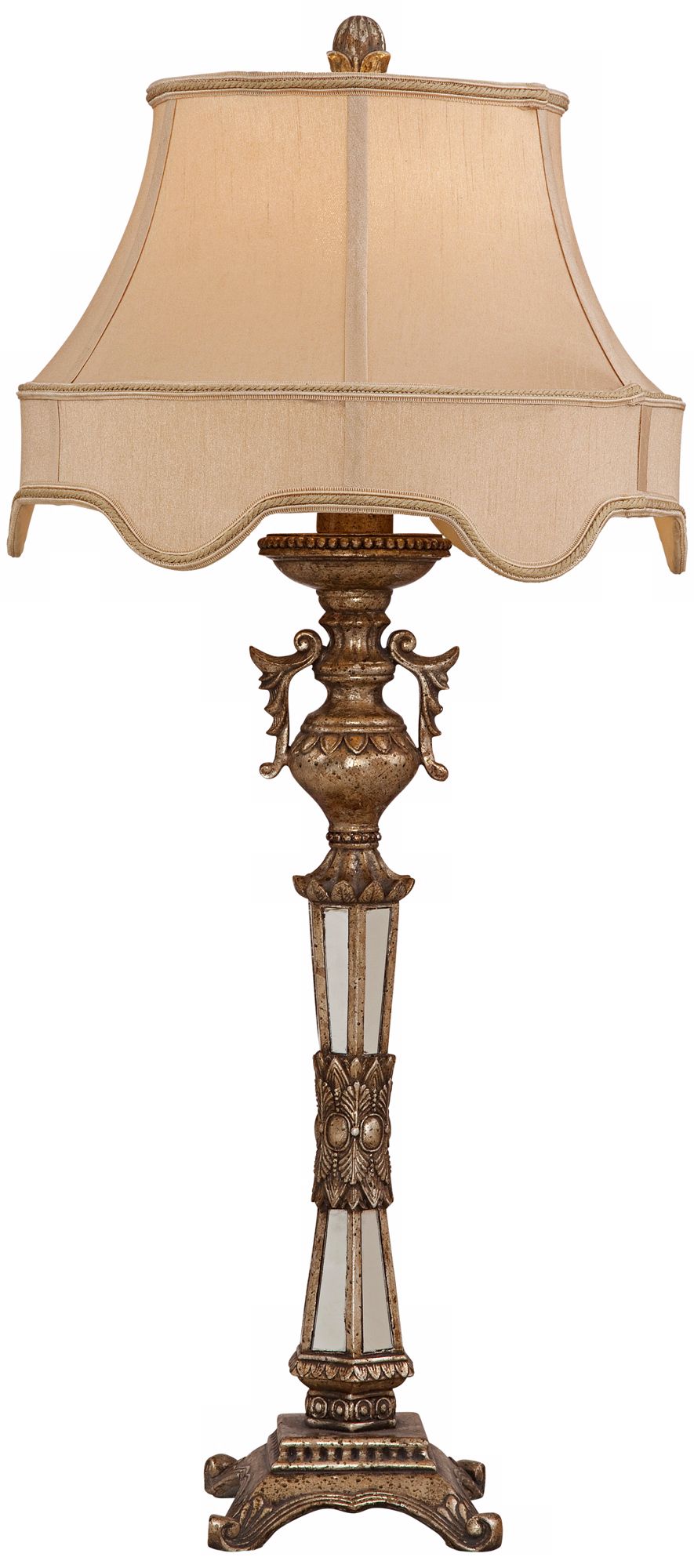 Marais Antique Mirror and Silver Table Lamp
