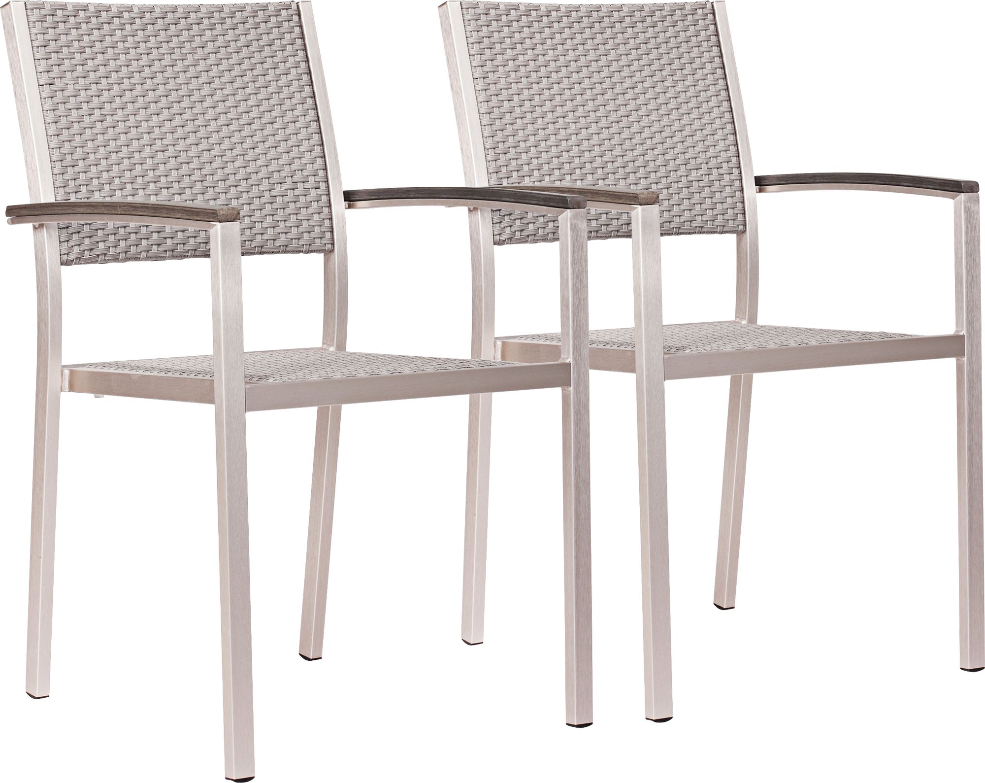 Zuo Metropolitan Brushed Aluminum Outdoor Armchair