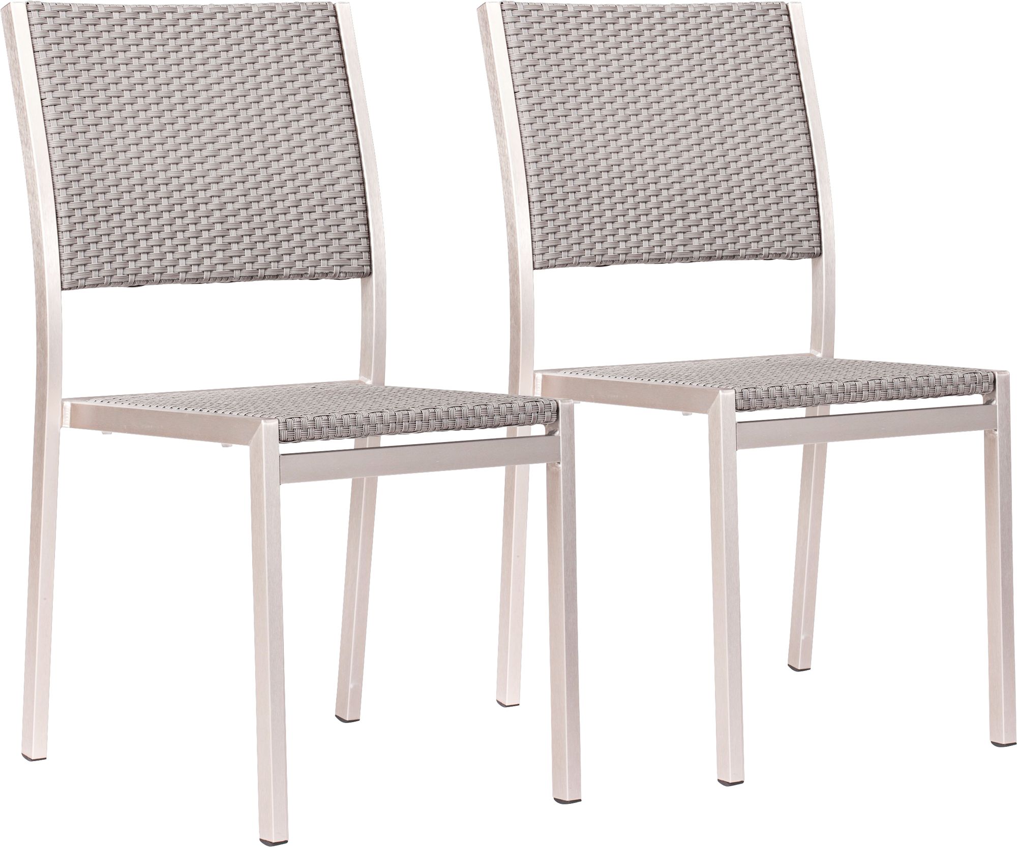 Zuo Metropolitan Brushed Aluminum Outdoor Dining Chair
