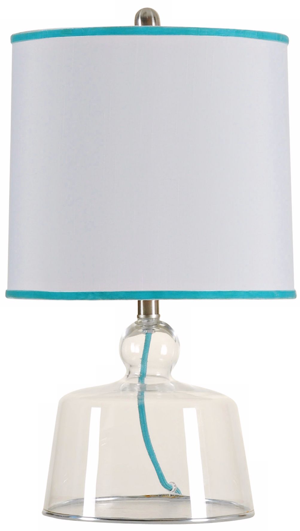 Clairmont Blue Shade Clear Glass Table Lamp