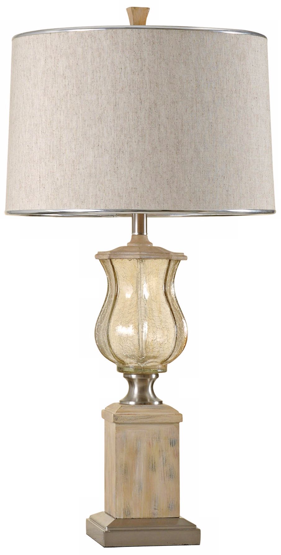 Chelmsford Brushed Silver and Crackled Glass Table Lamp