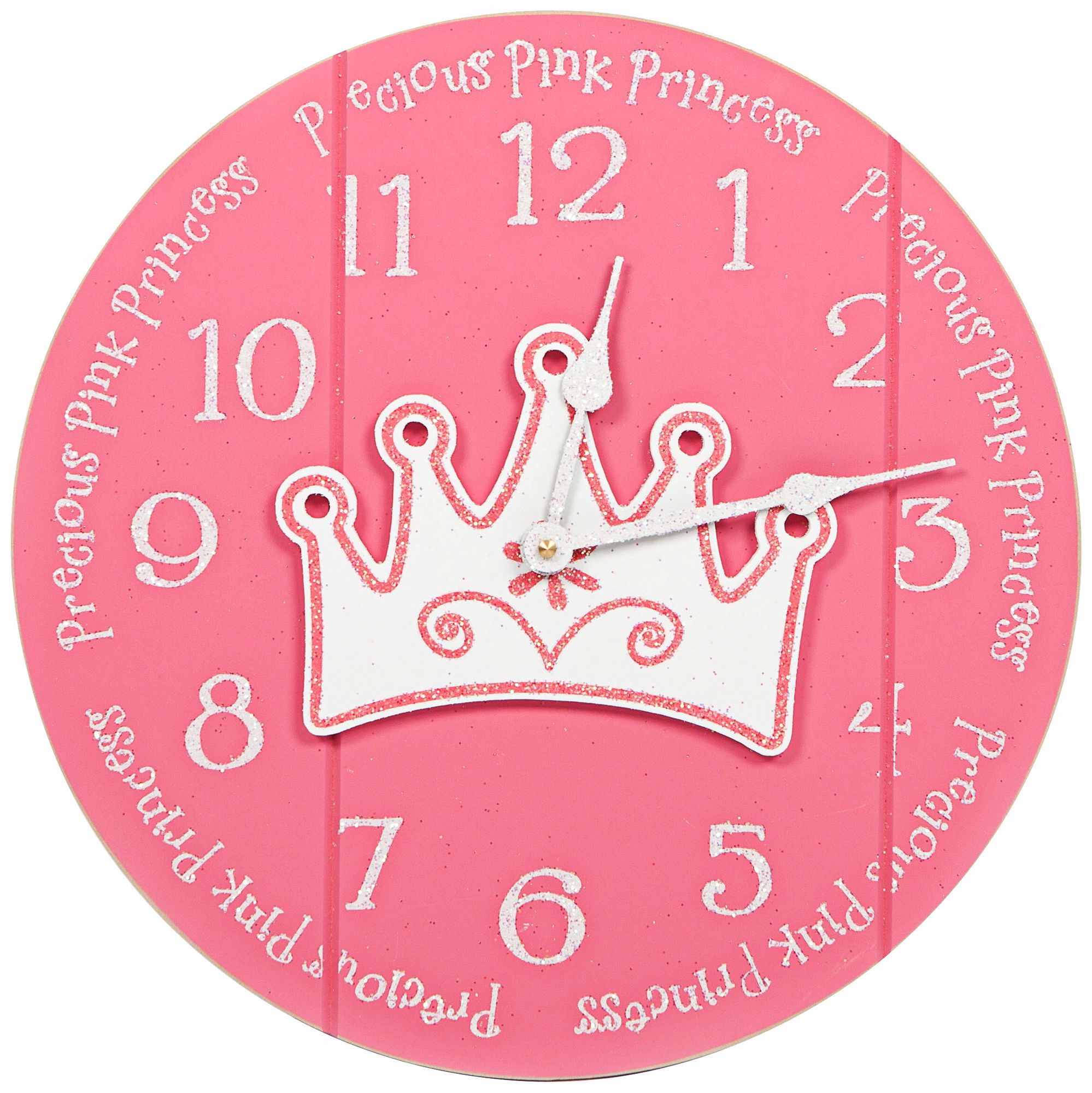 Precious Pink Princess 14"W Pink Children's Wall Clock