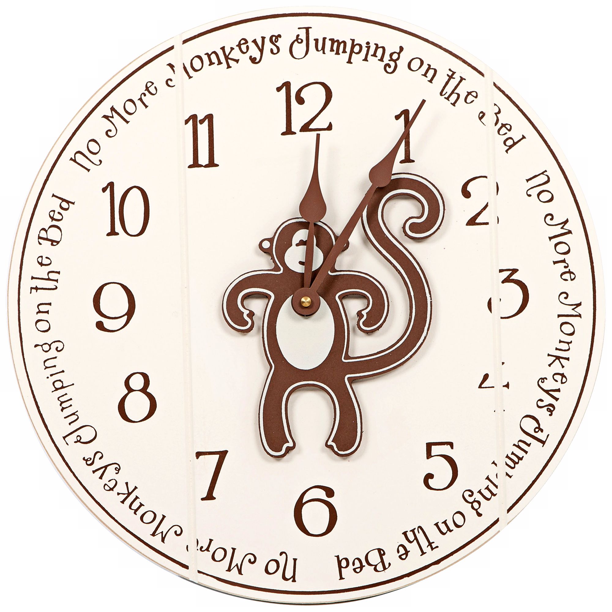 Monkey Jumping 14" Wide White Children's Wall Clock