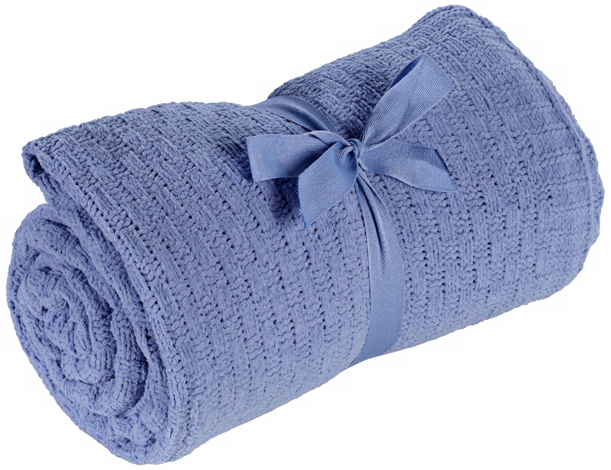 Sky Blue Chenille Throw Blanket