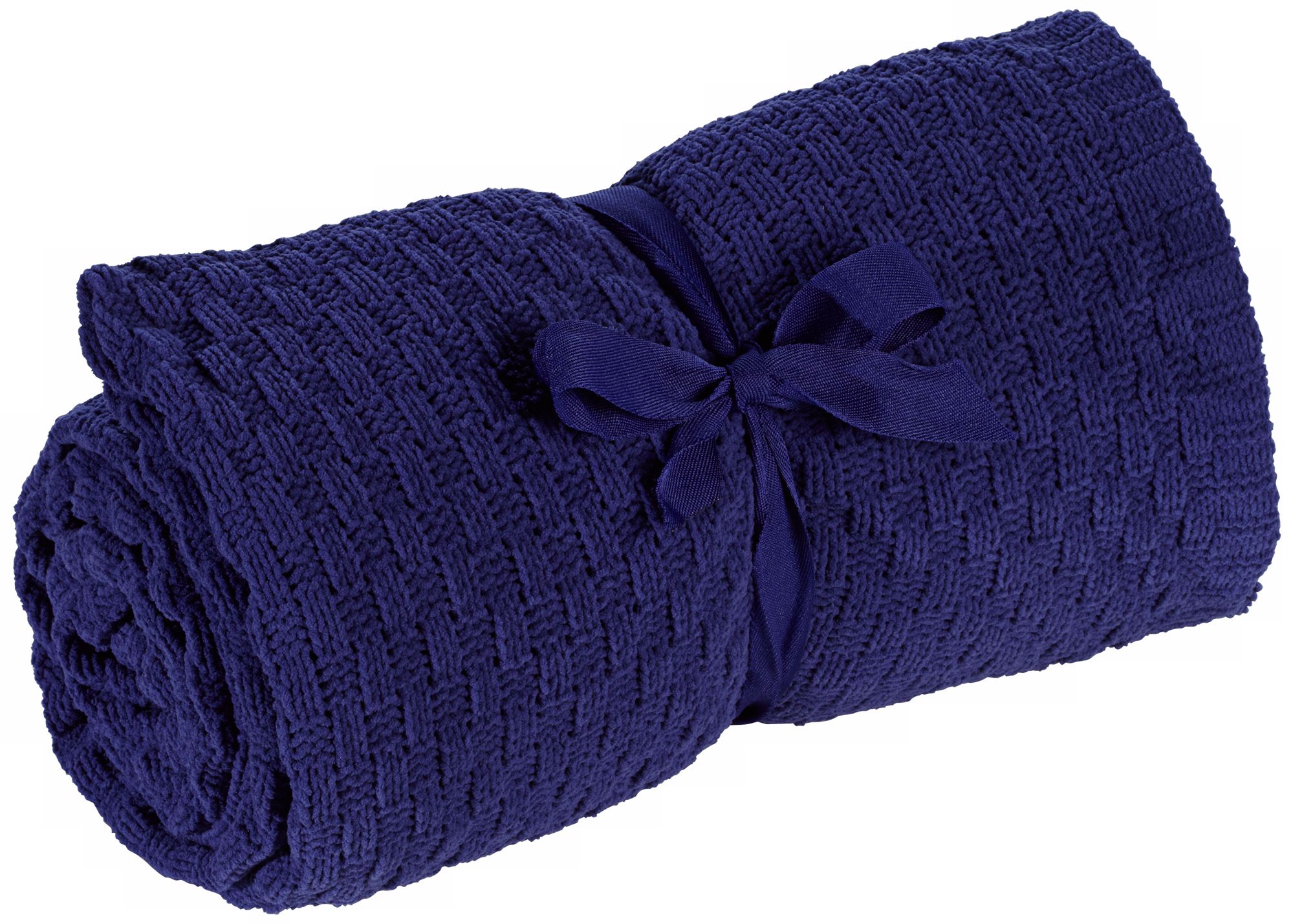Navy Blue Chenille Throw Blanket