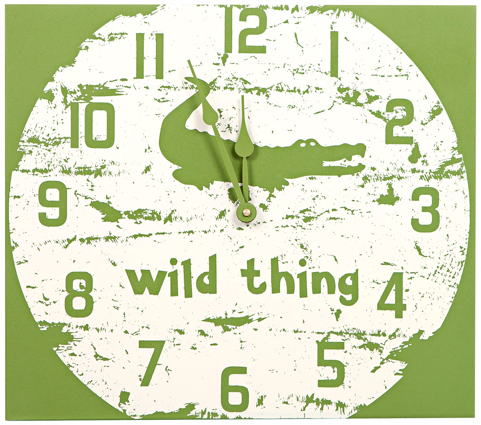 Crocodile Wild Thing 15 3/4"W Green Children's Wall Clock