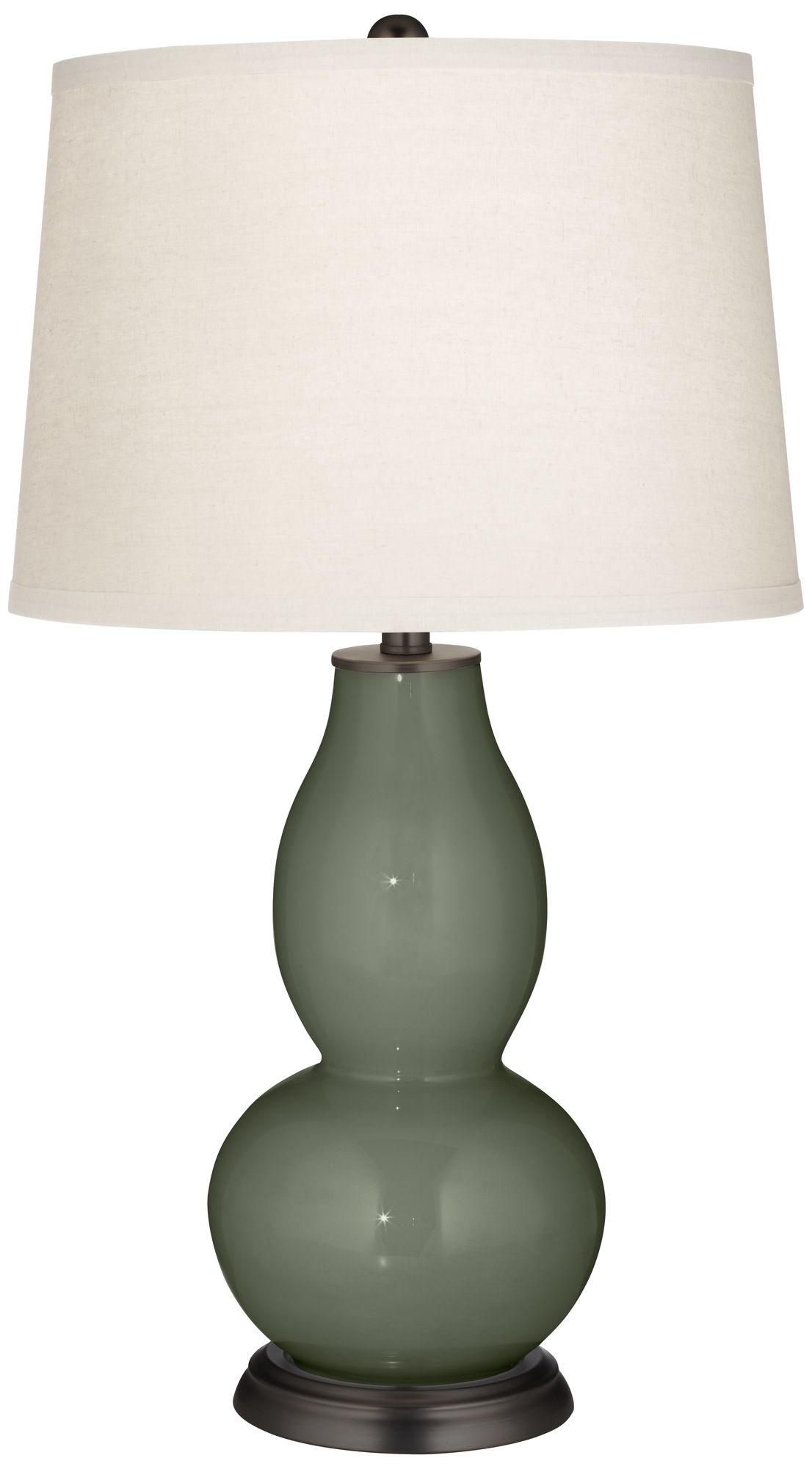 Deep Lichen Green Double Gourd Table Lamp