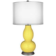 Lemon Twist Sheer Double Shade Double Gourd Table Lamp Lemon Twist Sheer Double Shade Double Gourd Table Lamp