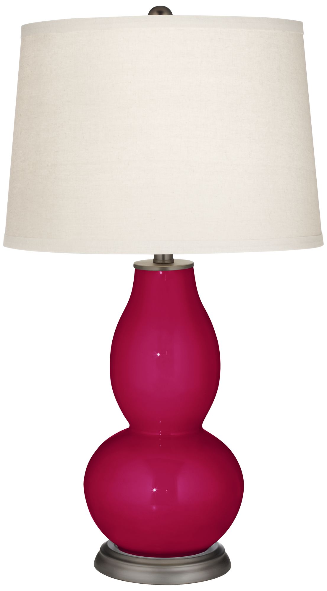 French Burgundy Double Gourd Table Lamp