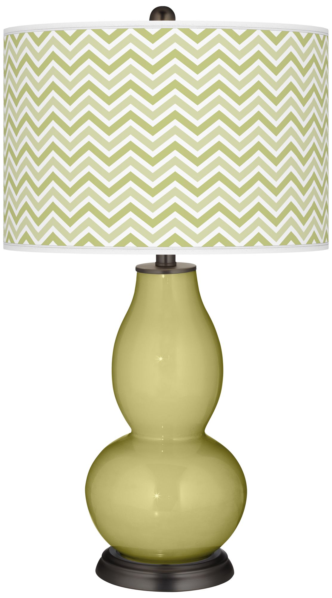 Linden Green Narrow Zig Zag Double Gourd Table Lamp
