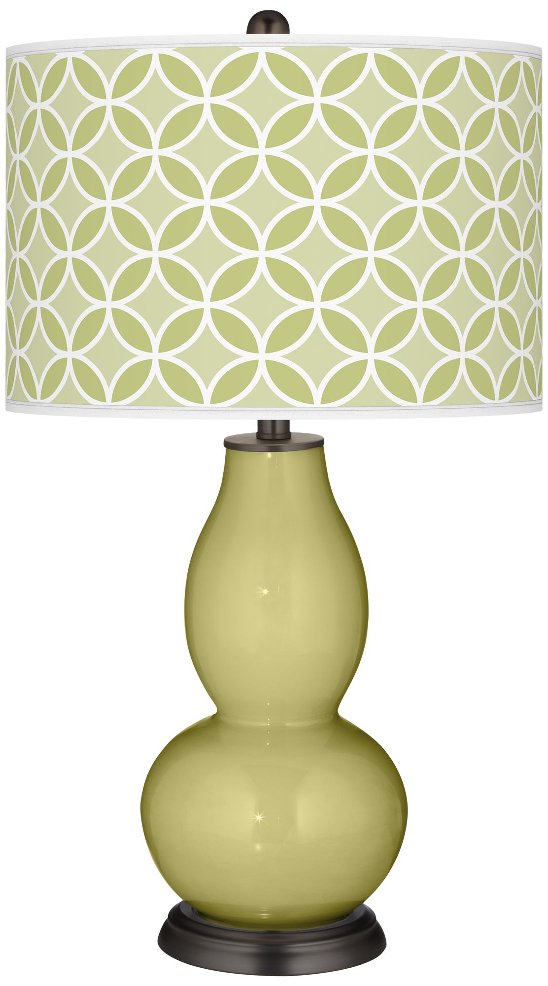 Linden Green Circle Rings Double Gourd Table Lamp