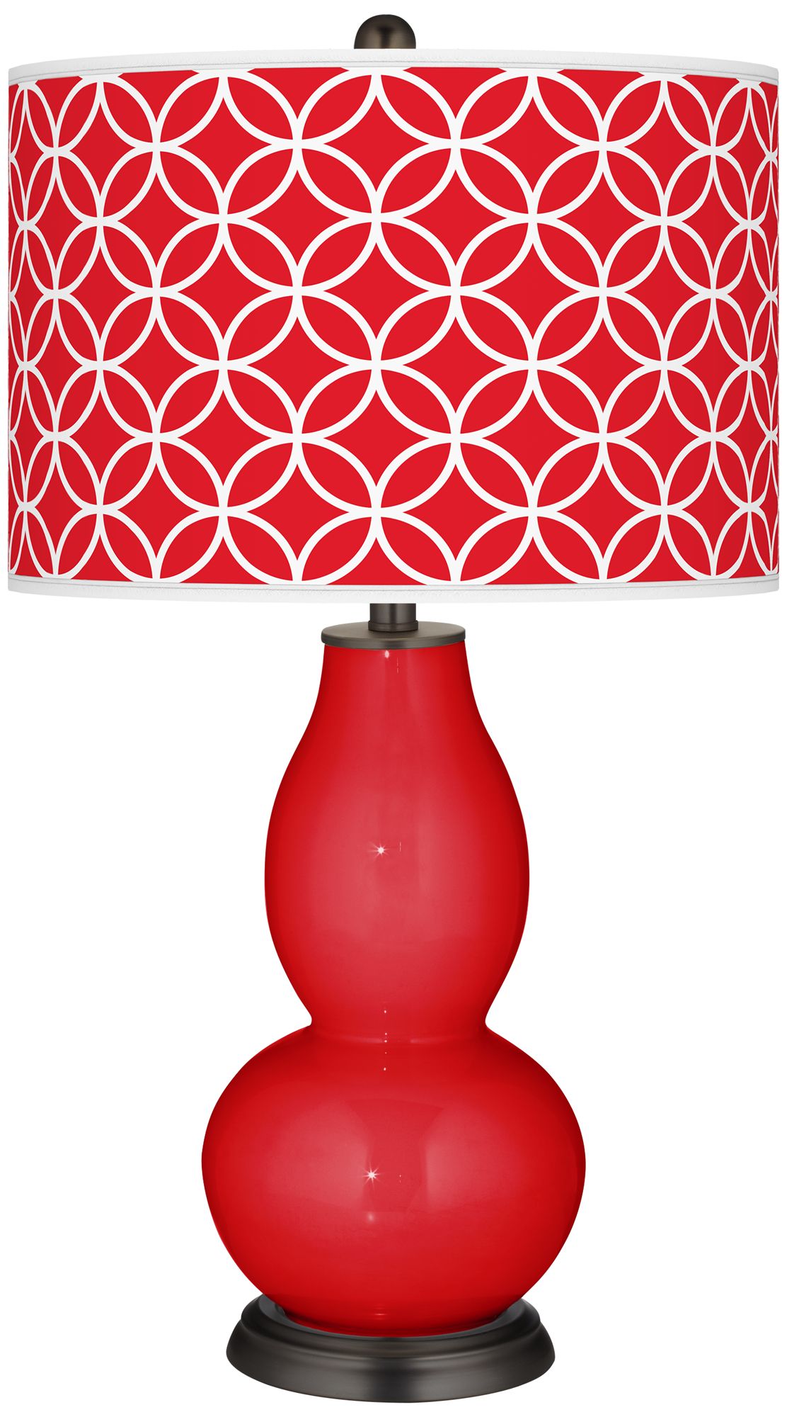 Bright Red Circle Rings Double Gourd Table Lamp