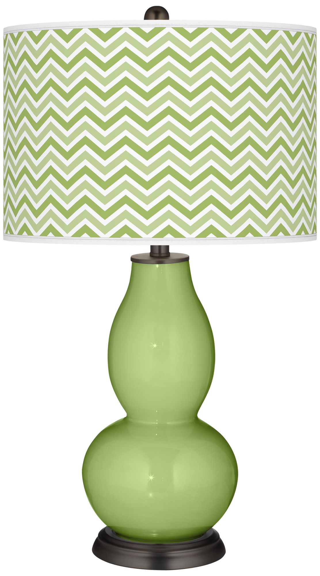Lime Rickey Narrow Zig Zag Double Gourd Table Lamp