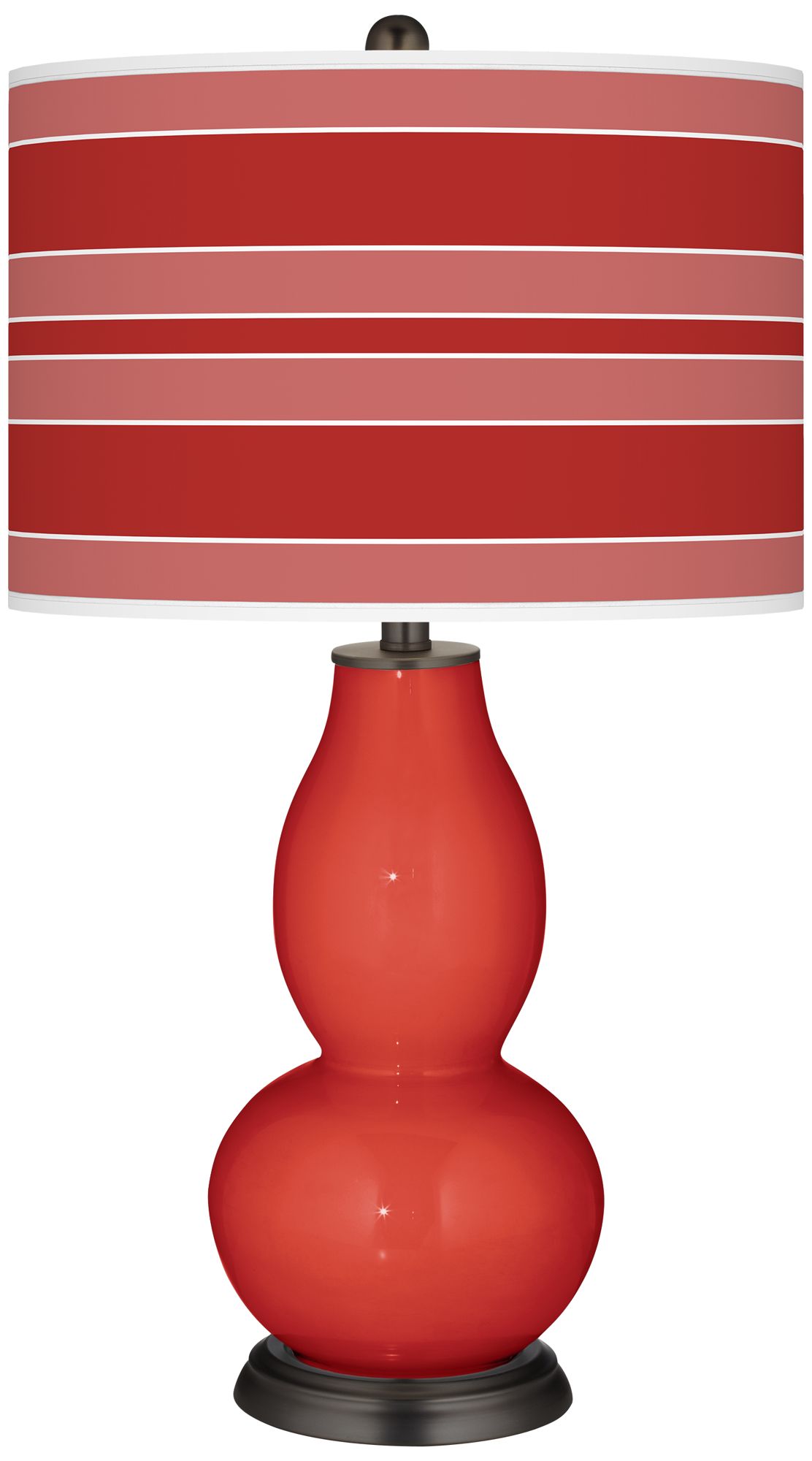Cherry Tomato Bold Stripe Double Gourd Table Lamp