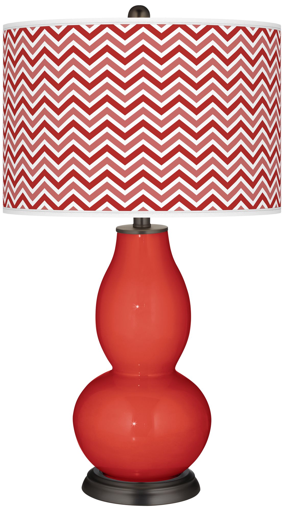 Cherry Tomato Narrow Zig Zag Double Gourd Table Lamp