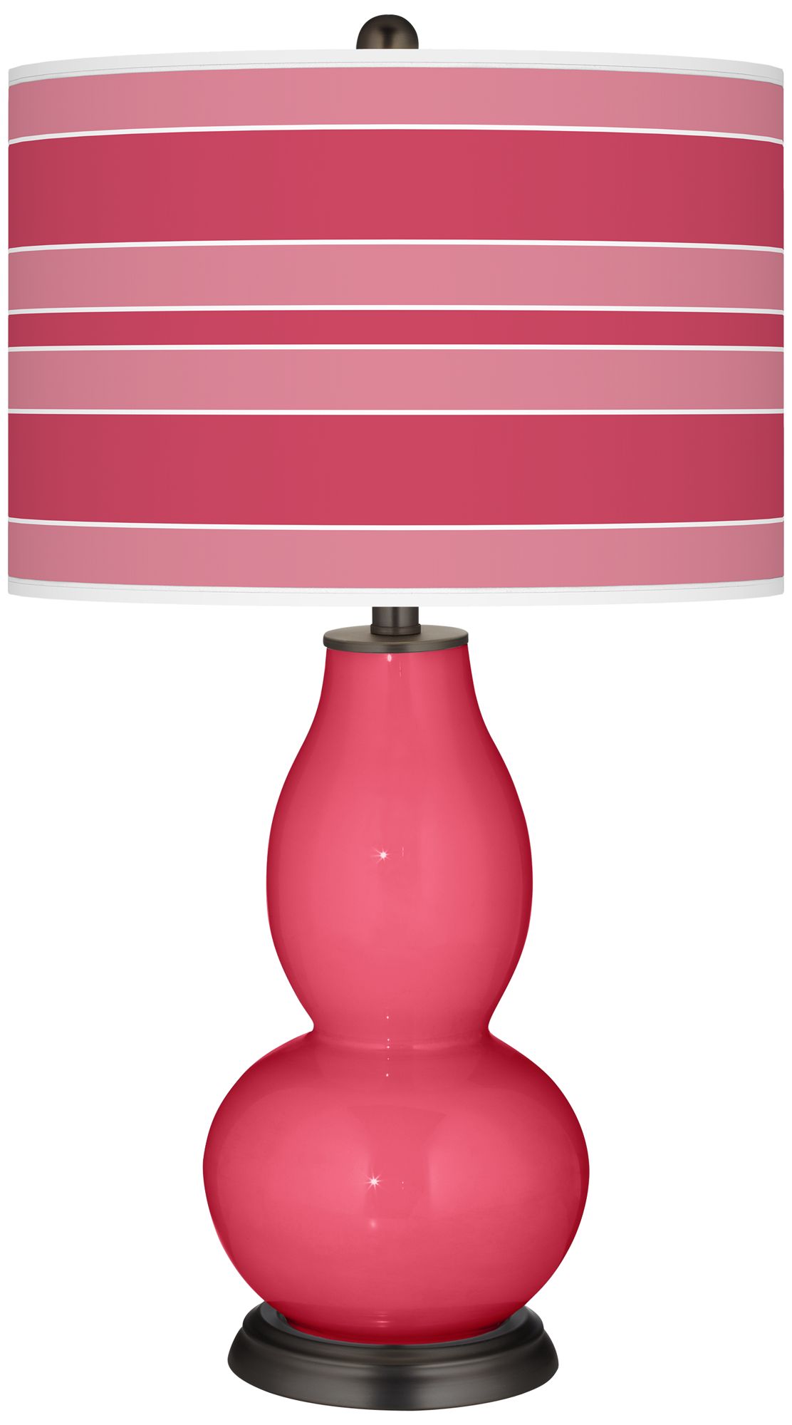 Eros Pink Bold Stripe Double Gourd Table Lamp