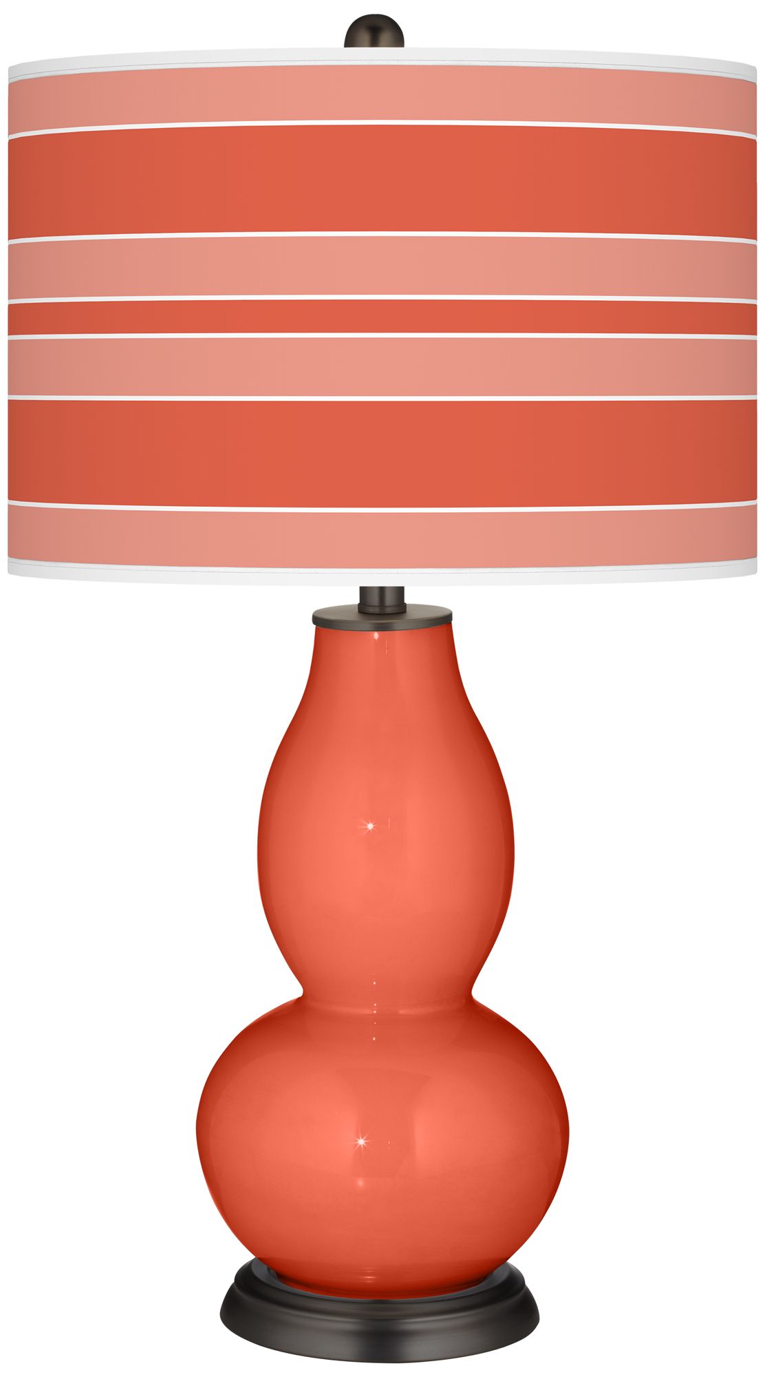 Modern Orange Bold Stripe Double Gourd Table Lamp