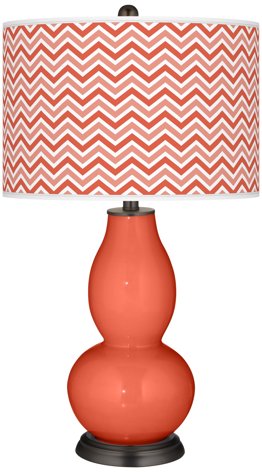 Modern Orange Narrow Zig Zag Double Gourd Table Lamp