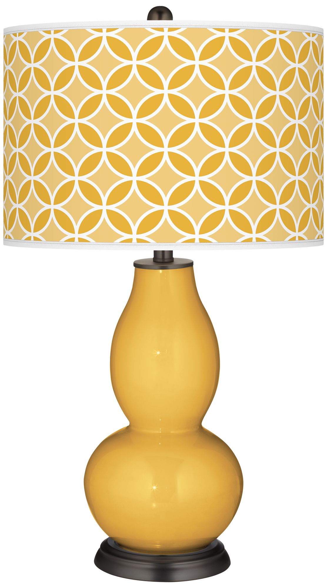 Goldenrod Circle Rings Double Gourd Table Lamp