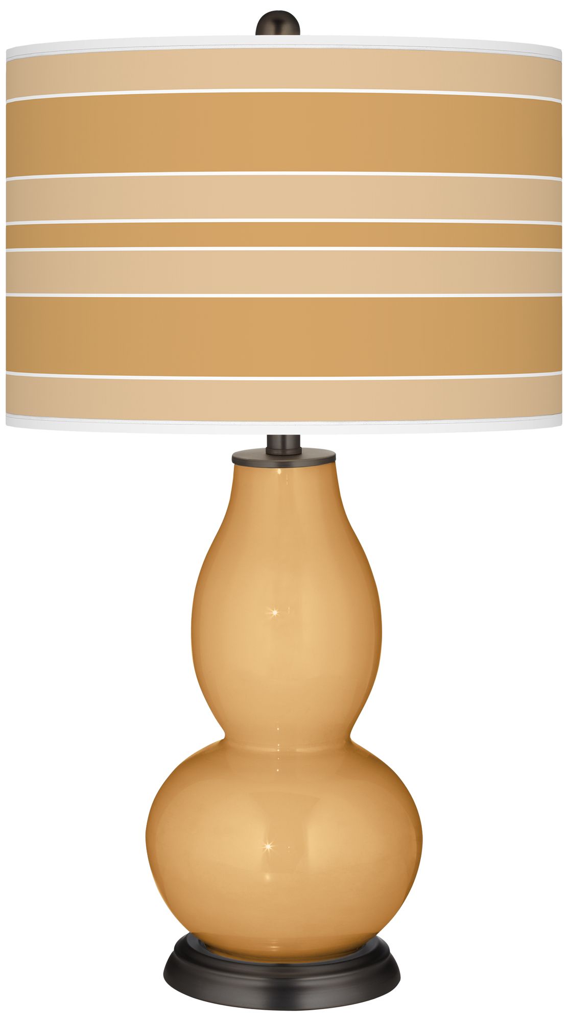 Harvest Gold Bold Stripe Double Gourd Table Lamp