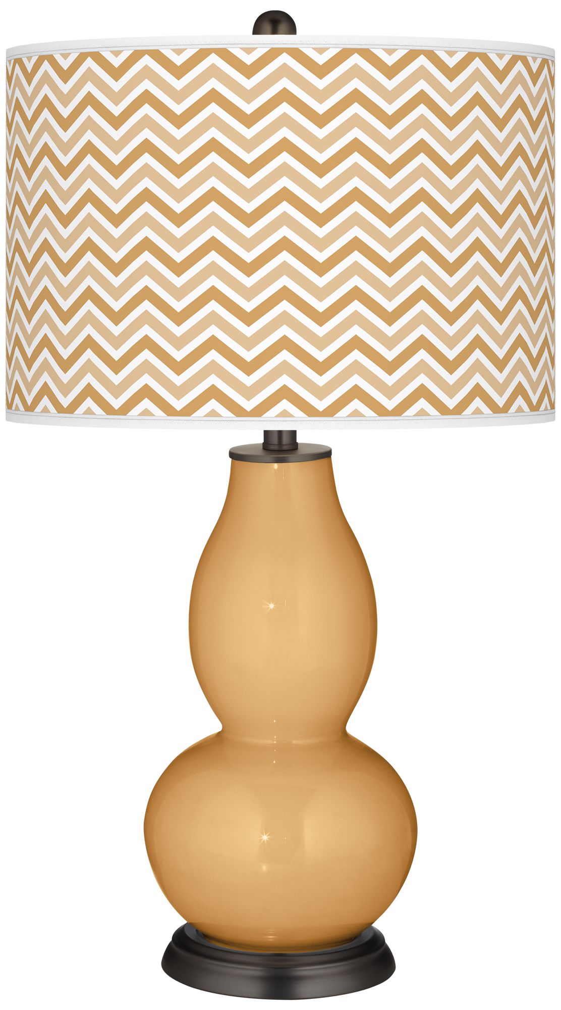 Harvest Gold Narrow Zig Zag Double Gourd Table Lamp