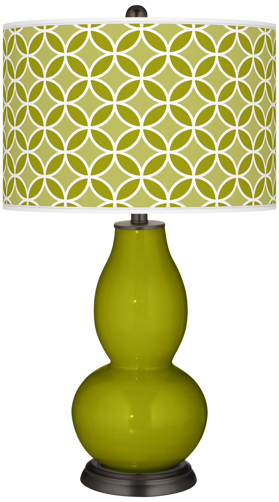 Olive Green Circle Rings Double Gourd Table Lamp