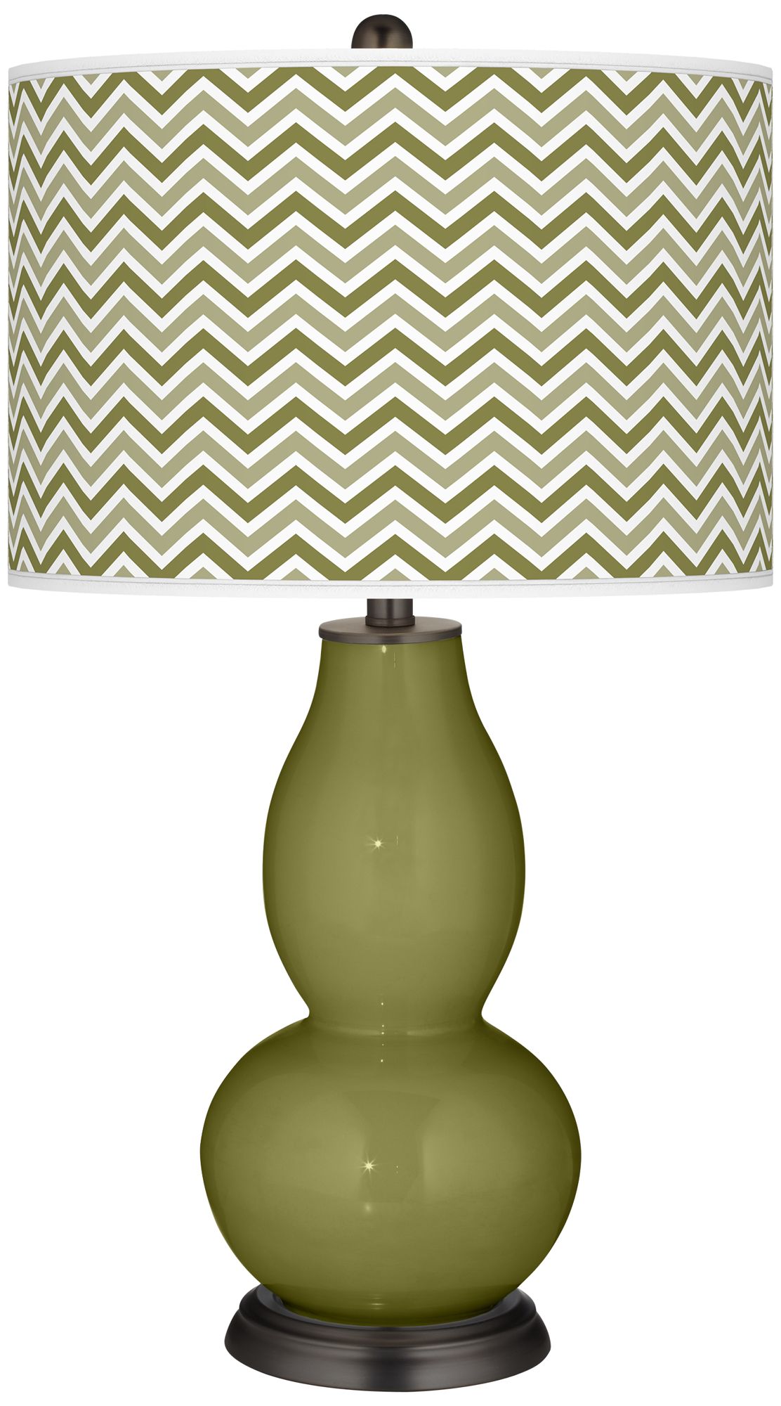 Rural Green Narrow Zig Zag Double Gourd Table Lamp