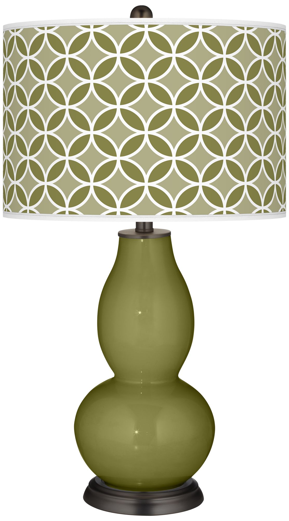 Rural Green Circle Rings Double Gourd Table Lamp