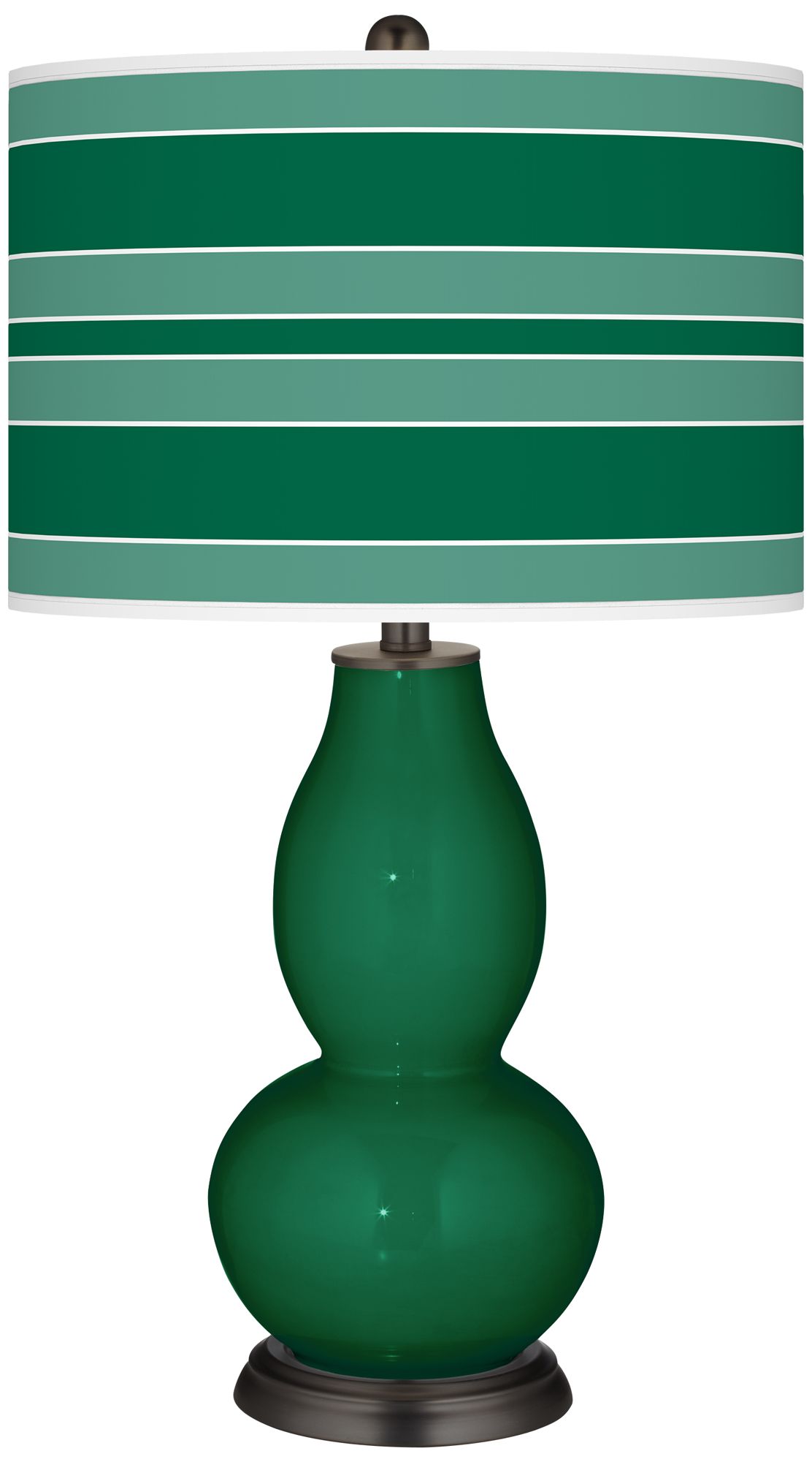 Greens Bold Stripe Double Gourd Table Lamp